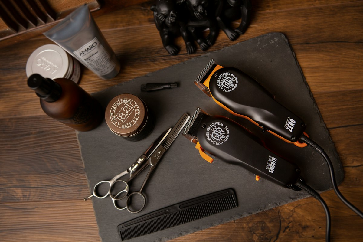 Barber finishing a fade